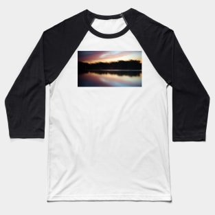 Pink Sunset Symmetrical Reflection Baseball T-Shirt